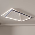 Modern LED Ceiling Light With Geometric Square And Round Design For Home Decor 3d model