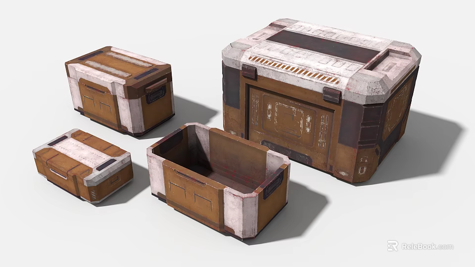 Industrial Equipment Storage Containers With Various Sizes And Durable Metal Construction 3d model 
