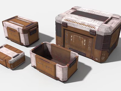 Industrial Equipment Storage Containers With Various Sizes And Durable Metal Construction 3d model
