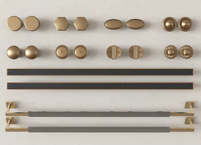 European-style Handles Cabinet Door Handles Metal Handles Door Handles Long Handles 3d model