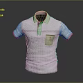 Gray Collared Long Sleeve Polo Shirt With Red Stripes And Chest Pocket