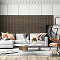 Light Luxury Sofa Coffee Table Combination Simple 3d model
