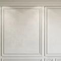 White Textured Wall Paneling Design With Decorative Molding And Sphere Object 3d model