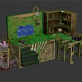 Rustic Workbench Furniture With Shelves Blueprints Gas Cylinders American Flag Cloth And Lamp