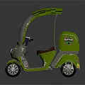 Green Electric Delivery Tricycle With Transparent Windshield Cargo Box And Seat