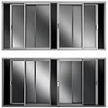 Various Glass Door Designs With Metal Frames And Multiple Panel Options 3d model