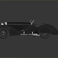 Classic Black Vintage Roadster With Streamlined Body Chrome Details And Retro Headlights