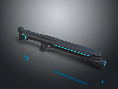 Futuristic Sci Fi Weapon Design With Blue Light And Advanced Energy Features 3d model