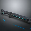 Futuristic Sci Fi Weapon Design With Blue Light And Advanced Energy Features