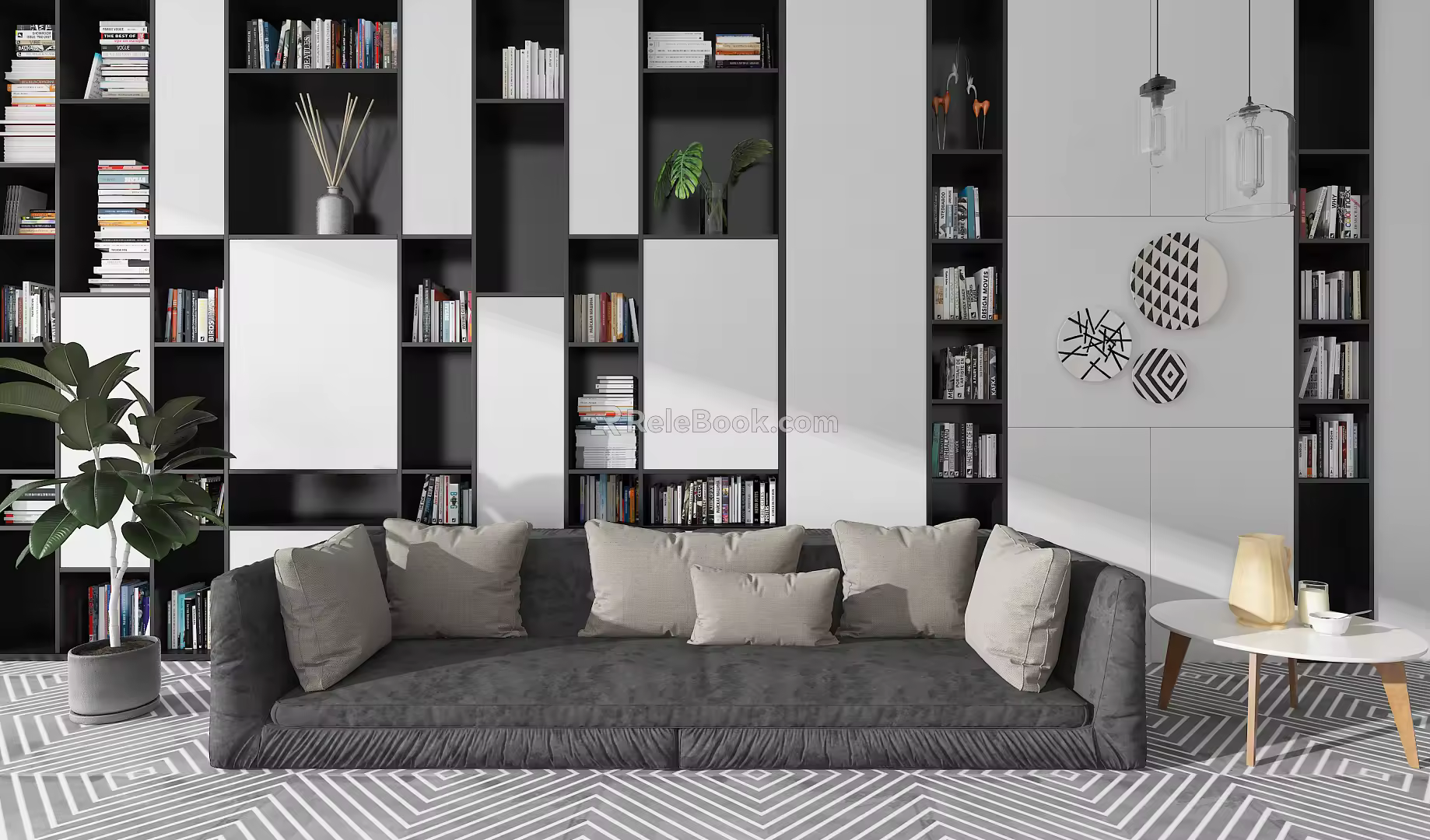 Modern bookcase 3d model