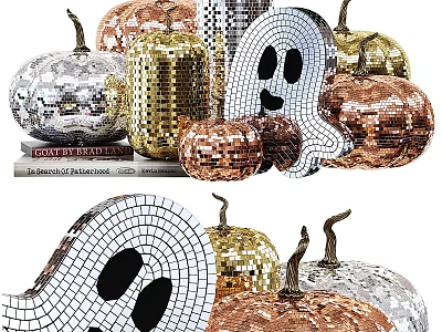Sparkling Sequin Pumpkin And Ghost Decorations For Halloween Festive Decor Items 3d model