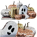 Sparkling Sequin Pumpkin And Ghost Decorations For Halloween Festive Decor Items