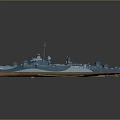 Realistic Warship Scale Model Featuring Deck Turrets Mast and Hull Details 3d model