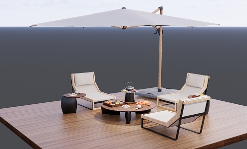 Modern outdoor table and chair oven tea sunshade stand 3d model