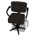 Black Massage Chair With Comfortable Seat Armrests And Five Star Base