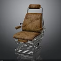 Brown Leather Tufted Armchair With Chrome Metal Frame And Comfortable Design
