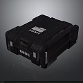 Black UNSC Tactical Equipment Storage Crate With Rugged Exterior Design