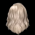Human Head 3D Model Featuring Blonde Long Wavy Hair And White Facial Structure