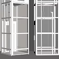 Modern Elevator Design With Frosted Glass Doors And White Frame Structure 3d model