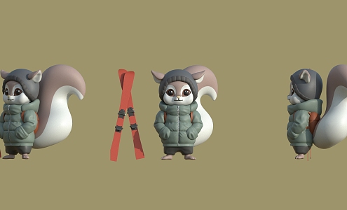 Cartoon IP Character Cartoon Squirrel 3d model