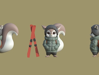 Cartoon IP Character Cartoon Squirrel 3d model