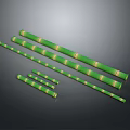 Green Bamboo Poles With Yellow Joints Various Lengths And Natural Texture