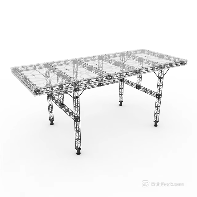 Heavy Duty Metal Truss Structure For Stage Construction With Support Legs 3d model 