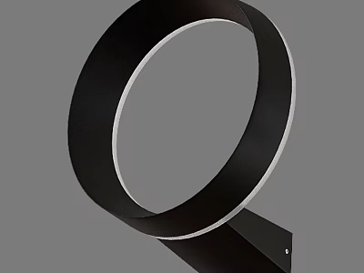 Modern Circular Black Wall Light With Minimalist Design For Home Decor 3d model