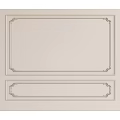 Beige Background Wall With Ornate Decorative Borders And Symmetrical Panel Design For Elegant Interior Spaces