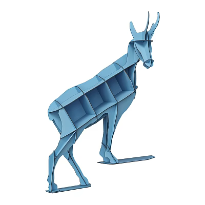 Unique Deer Shaped Modern Bookcase With Decorative Storage Shelves For Home Decor 3d model