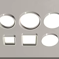 Modern White Ceiling Lights With Various Shapes Round And Square Design 3d model