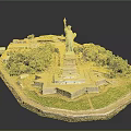 Modern Bird's Eye View Liberty City Aerial View 3d model