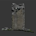 Ancient Stone Structure Model With Grass Base And Surrounding Stones