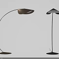 Modern Floor Lamps with Curved and Straight Arms Dome Shades and Round Bases