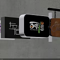 Modern Wall Lights with Various Logos and Diverse Designs Mounted on Grey Walls