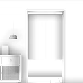 Decorative Curtain Accessories For Indoor Door Curtain With White Fabric And Wooden Decor