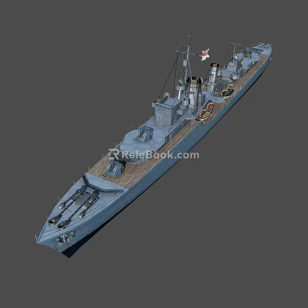 Modern Frigate Carrier Destroyer 3d model