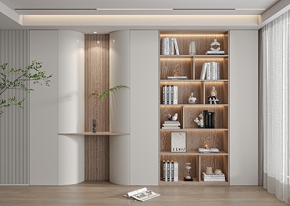 Modern bookcase 3d model