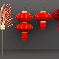 Chinese Decorative Ornaments With Red Lanterns And Candied Hawthorn Skewers For Festive