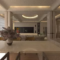 Modern Living Room Interior With Gray Sofa TV Wall Artwork And Flower Vase
