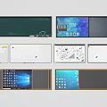 Functional Interior Wall Designs With Chalkboard Whiteboard Electronic Screen Writing And Display Surfaces 3d model
