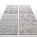 Stylish Square Rugs with Various Geometric Patterns and Modern Textured Designs 3d model