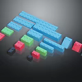 Colorful Building Blocks Modular Furniture Components Design With Various Arrangements