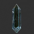 Transparent Crystal Prism With Green Blue Hues And Visible Surface Cracks