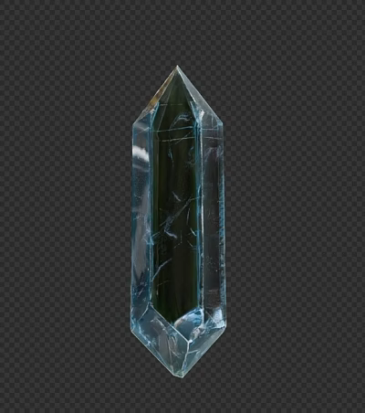 Transparent Crystal Prism With Green Blue Hues And Visible Surface Cracks 3d model