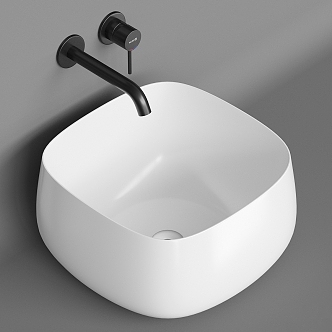 Modern wash basin counter basin faucet combination 3d model