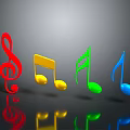 Colorful Music Notes And Treble Clef Decorative Household Items With Reflections