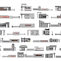 Various Storefront Facade Designs With Different Architectural Styles And Signage Elements 3d model
