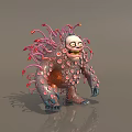 3D Fantasy Monster Character With Tentacles Large Eyes And Circular Protrusions