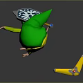 Legend of Zelda Character Link in Green Tunic With Blonde Hair and Boomerang